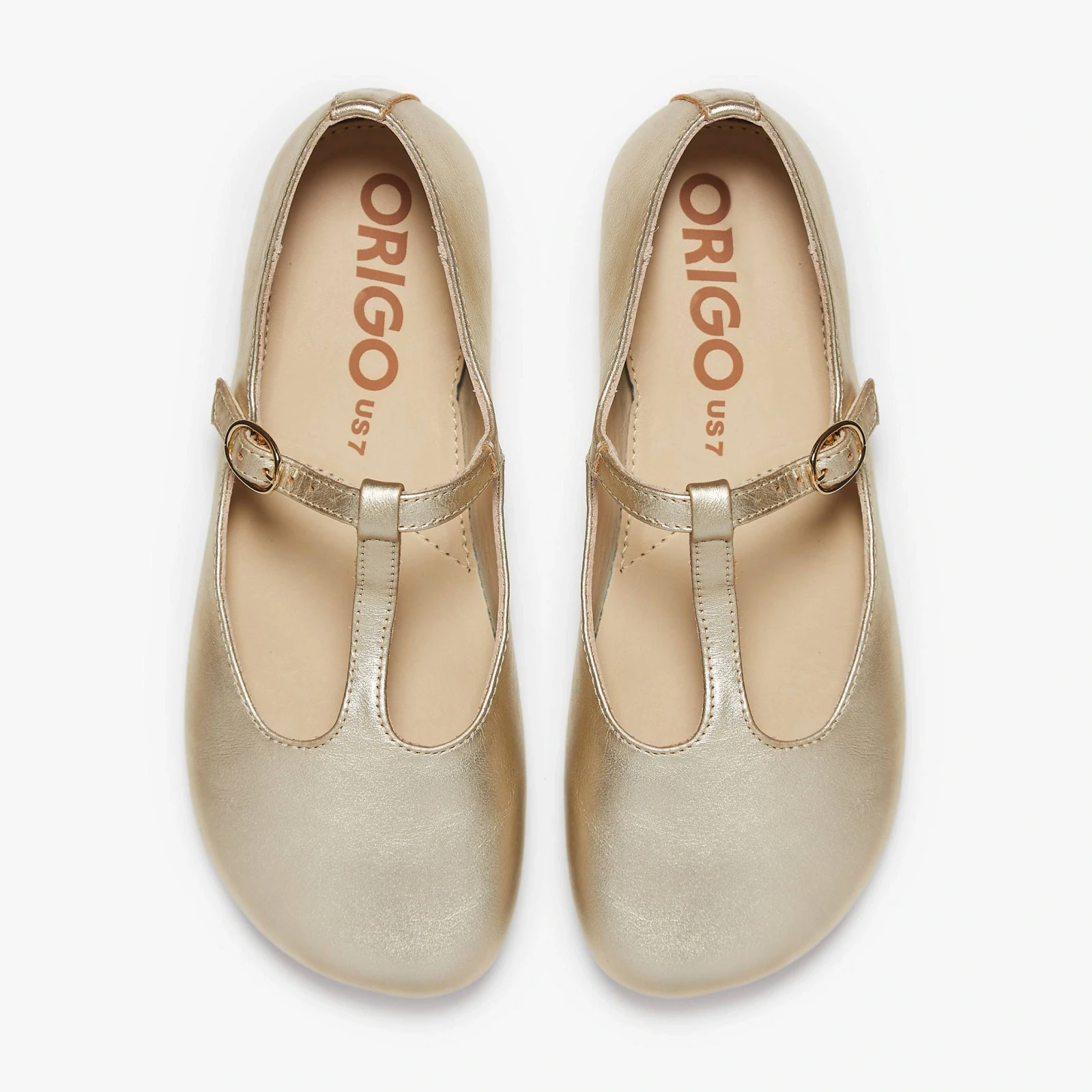Босоногие туфли Origo Mary Jane T Strap — золотистый, фото 6